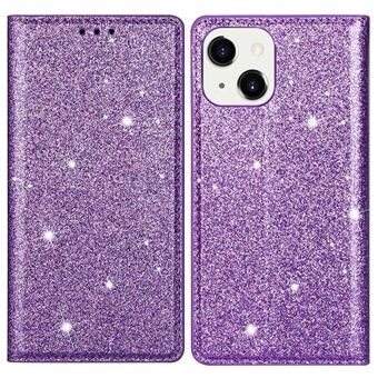 Voor iPhone 14 6.1 inch Glitter Pailletten Stand Kaarthouder PU Leer Schokbestendig Beschermende Telefoon Case Cover: