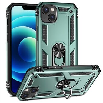 Voor iPhone 14 6.1 inch militaire kwaliteit schokbestendige TPU + pc-standaard telefoonhoesbeschermer met metalen plaat voor automontage