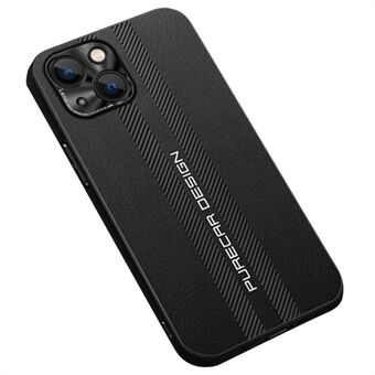 Voor iPhone 14 6.1 inch Anti-val Koolstofvezel Geweven PU Leer Gecoat PC + TPU Hybrid Case Telefoon Beschermhoes: