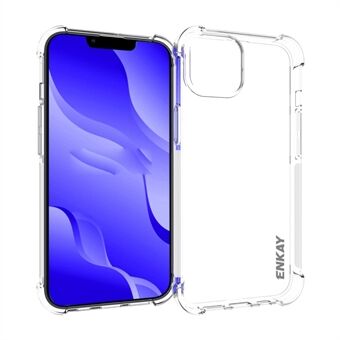 ENKAY HOED Prince Voor iPhone 14 6.1 inch Anti- Scratch Clear Verdikte Hoeken Telefoon Case Anti-slip Strip Edge Drop-proof TPU Back Cover