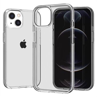 Voor iPhone 14 6.1 inch Transparante TPU + PC Precieze Uitsparing Lichtgewicht Telefoonhoes Schokbestendig Achterkant: