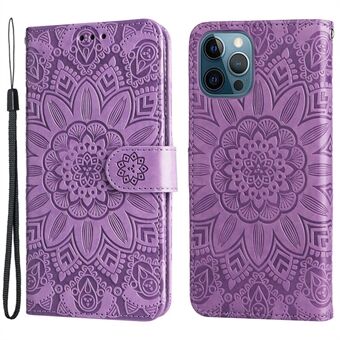 Voor iPhone 14 6.1 inch Zonnebloem Opdruk Flip Stand Case PU Lederen Portemonnee Telefoon Beschermhoes met Riem: