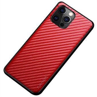 AIORIA voor iPhone 14 6.1 inch Koolstofvezel Textuur PU Lederen Coating Case Hard PC + Soft TPU Bumper Schokbestendig Beschermende telefoon Cover