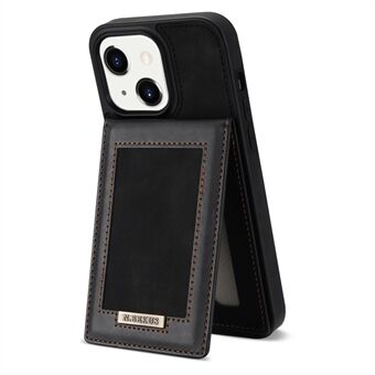 N. BEKUS Voor iPhone 14 6.1 inch Verticale Kaarthouder Kickstand Ontwerp PU Leer + TPU Telefoon Case RFID Blokkeren Telefoon Cover