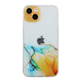 Embossing Marble Pattern Case voor iPhone 14 6.1 inch, Schokbestendig Slijtvaste TPU Mobiele Telefoon Cover