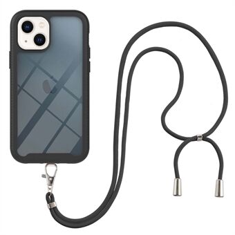 YB PC Series-4 mobiele telefoonhoes voor iPhone 14 6,1 inch, valbestendige pc + TPU hybride hoes met lanyard