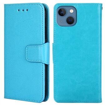 Voor iPhone 14 6.1 inch Getextureerd PU-leer Anti- Scratch Telefoon Case Drop-proof Stand Wallet Cover: