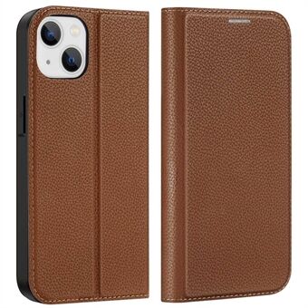 DUX DUCIS Skin X2 Serie voor iPhone 14 6.1 inch Auto-geabsorbeerd Lederen Telefoon Case Anti- Scratch Telefoon Cover met Kaartsleuven