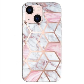 Voor iPhone 14 6,1 inch TPU-telefoonhoes Galvaniserend splicing marmerpatroon telefoonhoes: