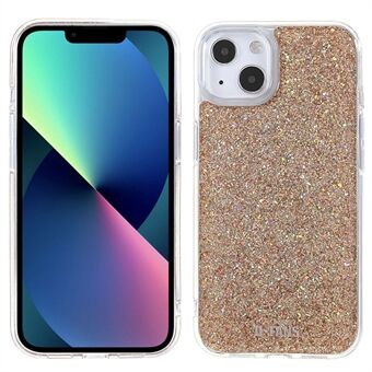 DFANS Voor iPhone 14 6.1 inch Schokbestendige Case Volledige Glitter Versierde Beschermhoes PC + TPU Hybride Anti-Drop Case