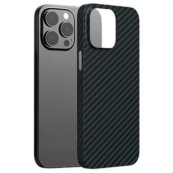 AZEADA Kevlar-serie voor iPhone 14 6.1 inch, koolstofvezeltextuur Harde pc-telefoonhoes Beschermende achterkant van de telefoon