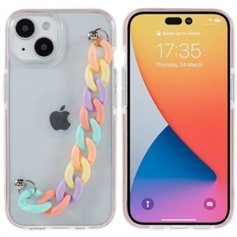 Beschermhoes voor iPhone 14 6.1 inch Dual Color TPU-telefoonhoes met riem Anti-drop telefoonhoes