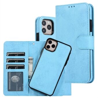 Voor iPhone 14 6.1 inch Matte Retro Telefoon Case Anti-drop Magnetische Absorptie Afneembare Innerlijke TPU Case + PU Lederen Cover Portemonnee