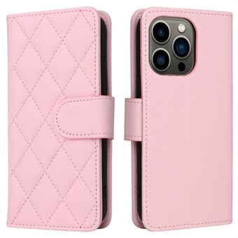 Voor iPhone 14 6.1 inch Modieuze Telefoon Case PU Leer + TPU Moblie Telefoon Beschermende Achterkant: