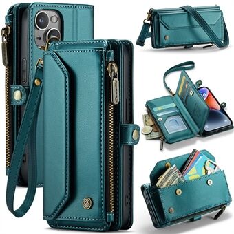 CASEME C36-serie voor iPhone 14 hoes, leren RFID-blokkerende telefoonomslag crossbody schoudertas