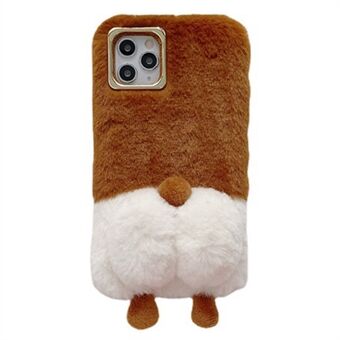 Leuke telefoonhoes voor iPhone 14 6,1 inch, pluizig telefoonhoesje Warm pluche + TPU zachte telefoonhoes