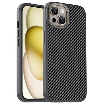 IPAKY Voor iPhone 14 Slanke Hoes Carbon Fiber Textuur TPU Telefoonhoesje