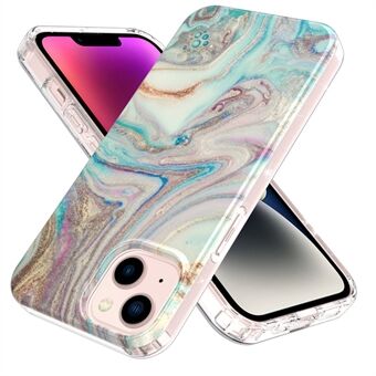 Voor iPhone 14 GW18 IMD Marble Pattern Anti- Scratch telefoonhoes Beschermende pc + TPU-telefoonhoes