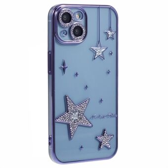 Voor iPhone 14 Hoesje 3D Bling Stars Electroplating TPU Transparant Telefoonhoesje