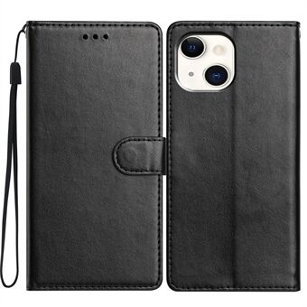 Voor iPhone 14 Leren Telefoonhoesje Wallet Stand Cover met Handige Strap