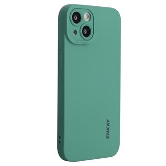 ENKAY HOED Prince Voor iPhone 14 Effen Kleur Vloeibare Siliconen Anti-drop Case Camera Lens Precieze Uitsparing Telefoon back Cover