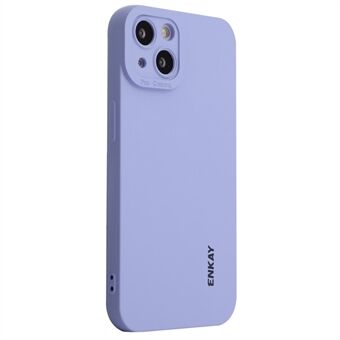 ENKAY HOED Prince Voor iPhone 14 Effen Kleur Vloeibare Siliconen Anti-drop Case Camera Lens Precieze Uitsparing Telefoon back Cover