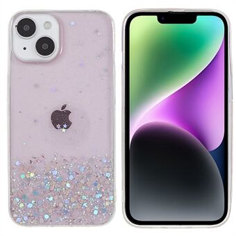 Voor iPhone 14 Starry Epoxy Sparkle Gepersonaliseerde Telefoon Case Cover Zachte TPU Schokabsorptie Achterkant