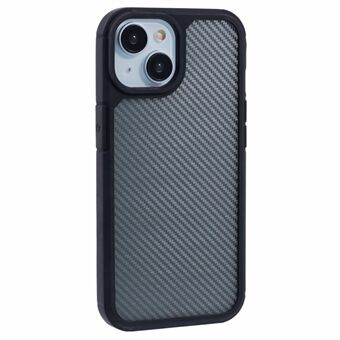 Voor iPhone 14 Hoesje Carbon Fiber Texture TPU+PC Anti-Val Telefoonhoesje