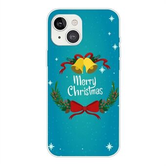 Kerstpatroon afdrukken Flexibele TPU-hoes voor iPhone 14, Scratch slanke telefoonhoes