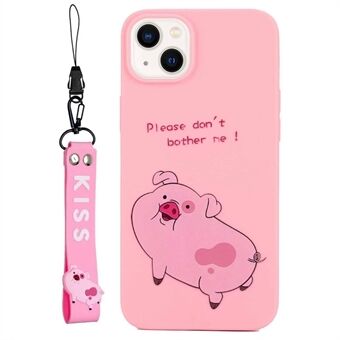 Patroon bedrukte telefoonhoes voor iPhone 14 schokbestendige hoes anti-drop telefoonhoes met siliconen band