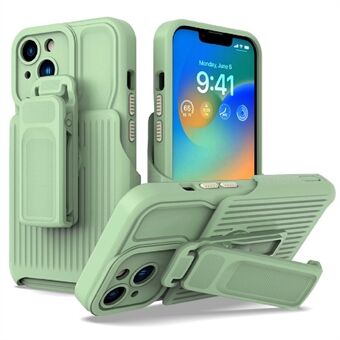 Explorer-serie voor iPhone 14 Afneembare achterclip Standaard telefoonhoes PC + TPU schokbestendige hybride hoes