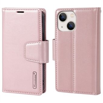 HANMAN Miro2-serie voor iPhone 14 PU lederen Folio Flip Wallet Case Afneembare Stand Magnetische telefoonhoes