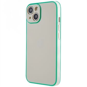 Voor iPhone 14 gloeiend lichtgevend frame telefoonhoes effen kleur TPU camerabescherming achterkant