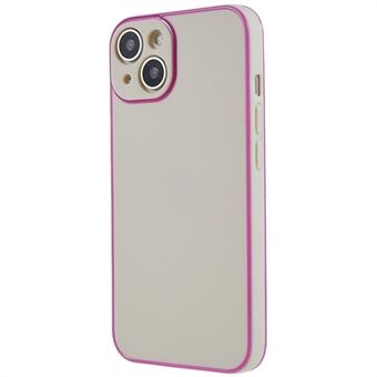 Voor iPhone 14 gloeiend lichtgevend frame telefoonhoes effen kleur TPU camerabescherming achterkant