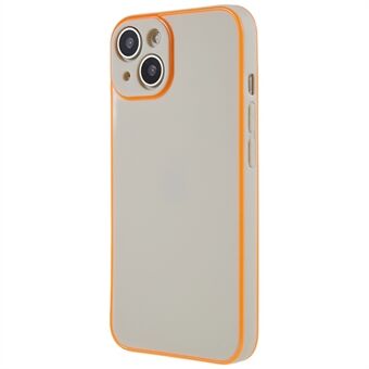 Voor iPhone 14 gloeiend lichtgevend frame telefoonhoes effen kleur TPU camerabescherming achterkant