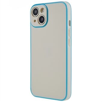 Voor iPhone 14 gloeiend lichtgevend frame telefoonhoes effen kleur TPU camerabescherming achterkant