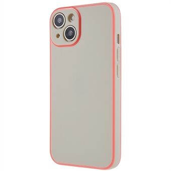 Voor iPhone 14 gloeiend lichtgevend frame telefoonhoes effen kleur TPU camerabescherming achterkant