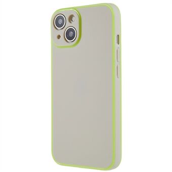 Voor iPhone 14 gloeiend lichtgevend frame telefoonhoes effen kleur TPU camerabescherming achterkant