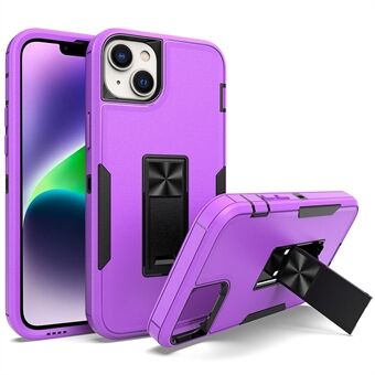 Voor iPhone 14 Hard PC Soft TPU Schokabsorptie Case Shockproof Kickstand Phone Cover Werk met magnetische autohouder