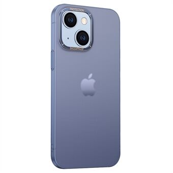 Voor iPhone 14 Hard PC Scratch Telefoonhoesje AG Mat Oppervlak Anti-Vingerafdruk Cover met Metalen Camera Frame