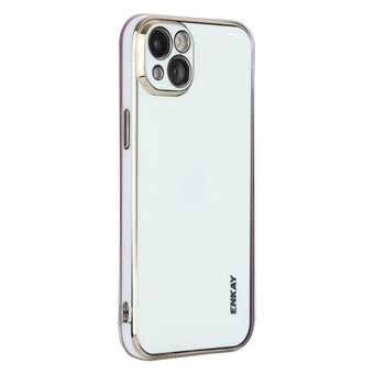 ENKAY HAT Prince Voor iPhone 14 Zachte TPU Galvaniseren Randen Anti- Scratch Case Precieze Uitsparing Camera Bescherming Schokbestendig Telefoon Cover