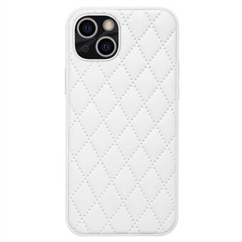 Voor iPhone 14 Rhombus Texture Design Telefoonhoes PU-leer + TPU Schokbestendige antislip beschermhoes