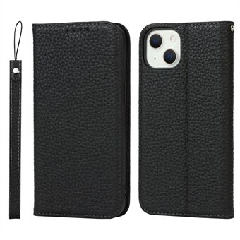 Valbestendig telefoonhoesje voor iPhone 14, lederen Litchi-textuur mobiele telefoonhoes Stand