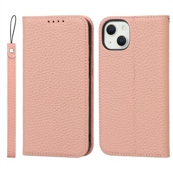 Valbestendig telefoonhoesje voor iPhone 14, lederen Litchi-textuur mobiele telefoonhoes Stand