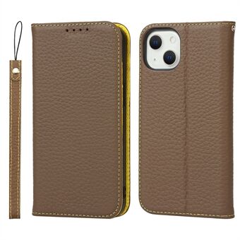 Valbestendig telefoonhoesje voor iPhone 14, lederen Litchi-textuur mobiele telefoonhoes Stand