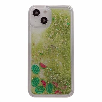 Voor iPhone 13 / 14 Fruit Liquid Quicksand PC+TPU Case Back Protector Telefoon Cover