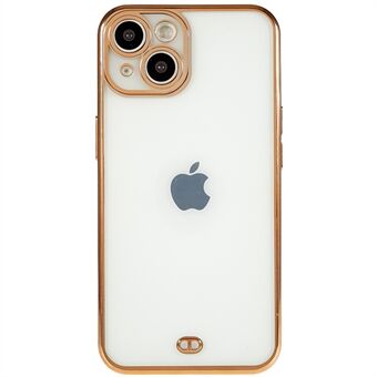 Voor iPhone 14 Clear Phone Case Electroplated Soft TPU Camera Protection Anti-Fall Phone Cover