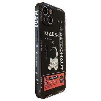 Voor iPhone 14 Mars Astronaut patroon Anti-drop telefoonhoes Precieze uitsparing Zachte TPU-hoes