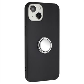 Voor iPhone 14 Ring Standaard Mat Anti- Scratch TPU Cover Telefoon Case Ondersteuning Auto Magneet Mount