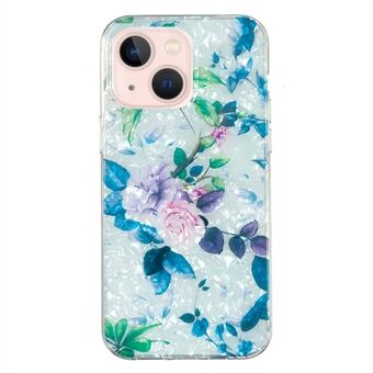 Schokbestendige hoes voor iPhone 14 TPU-telefoonhoes IMD Marmeren bloem Shell-patroon Slanke telefoonhoes